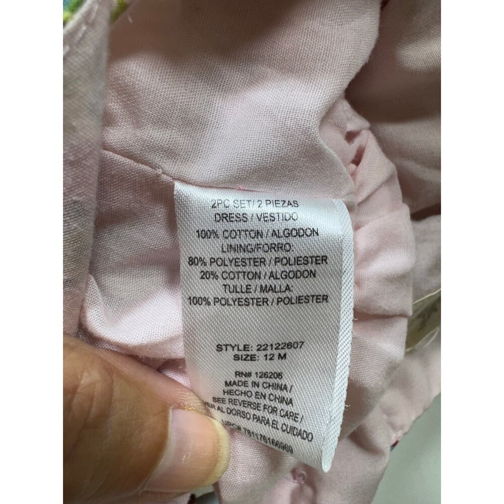 Laura Ashley London Girls Dress Sz 12 Months Cottage Core Sleeveless Floral - Picture 4 of 9
